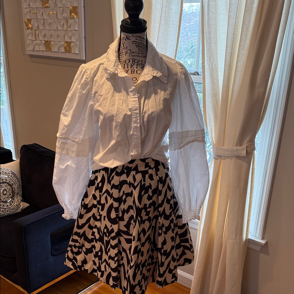 JIGOTT Black and cream Patterned Skirt